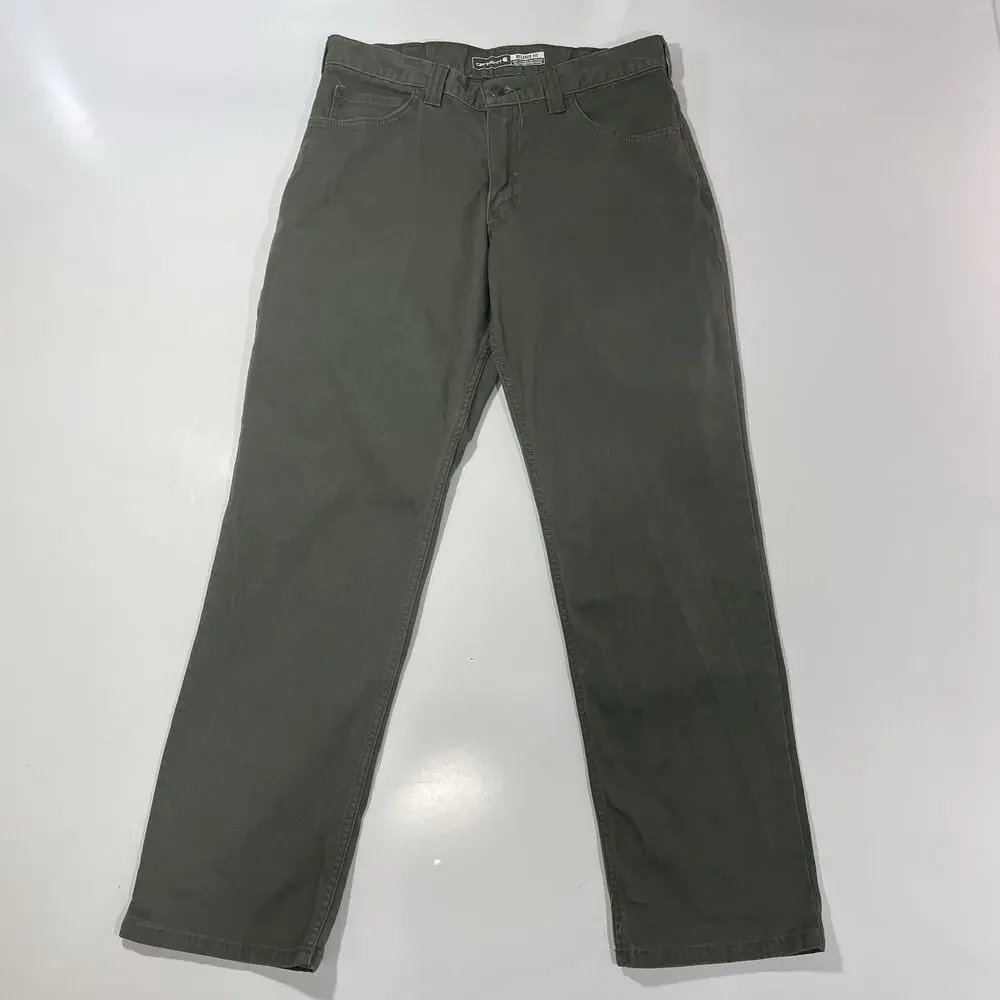 Carhartt Men’s Relaxed Fit Carpenter Casual Work Pants Green Utility 32x30